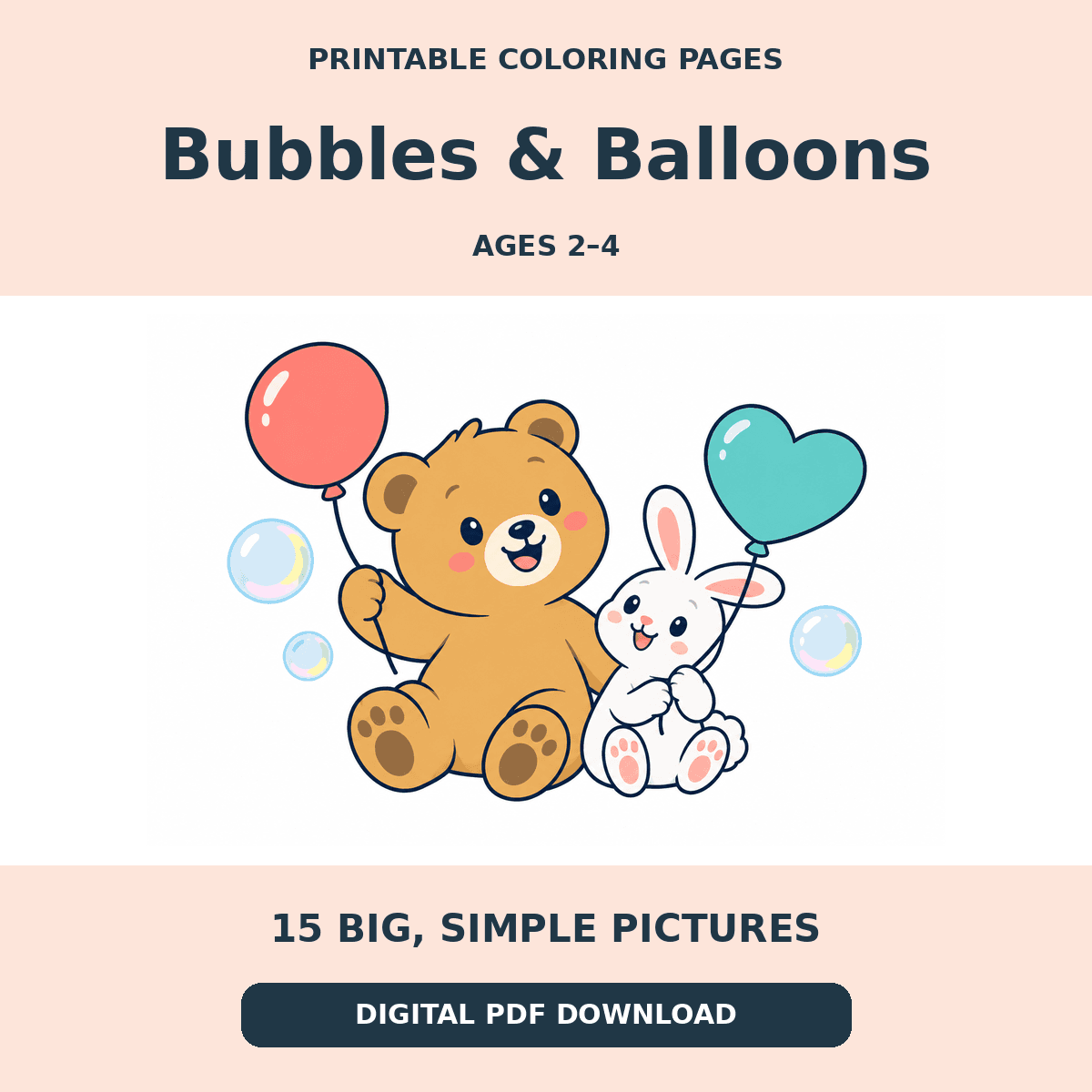 Bubbles & Balloons Coloring Pages